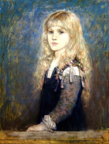 Portrét Esme Robb (barevné křídy na papíře) (viz také 350756) od George Henry Boughton