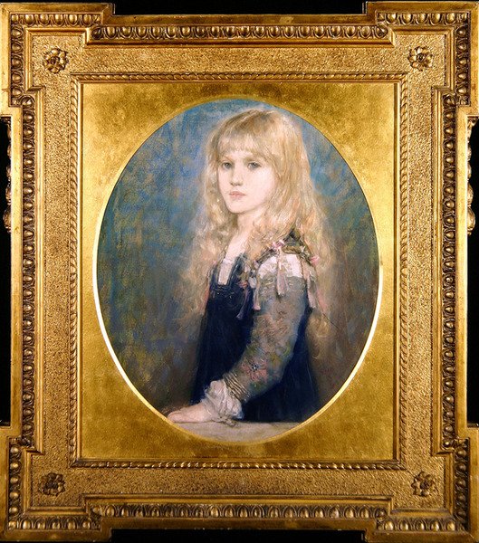 Portrét Esme Robb (barevné křídy na papíře) (viz také 350757) od George Henry Boughton