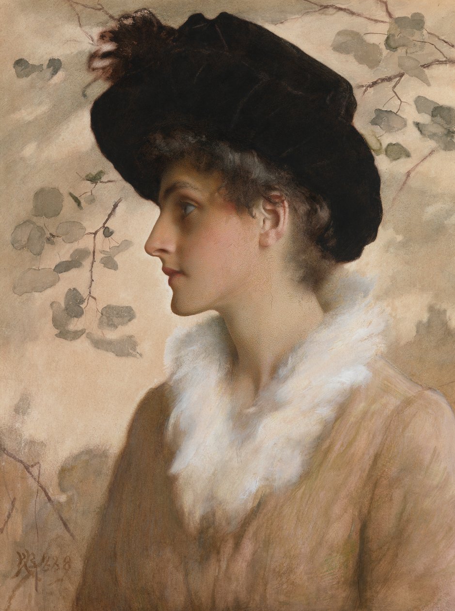Portrét dámy, 1888 (Wc s tělovou barvou na papíře) od George Henry Boughton