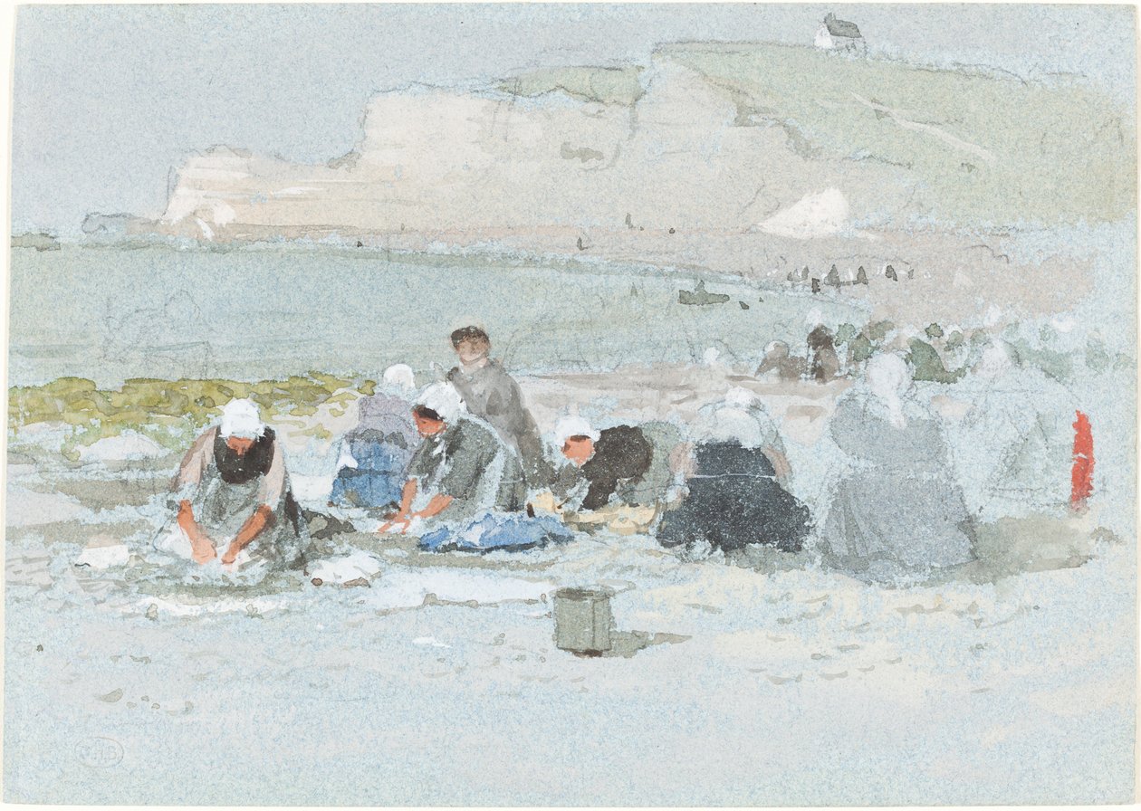 Umývačky na pláži v Etretatu od George Henry Boughton