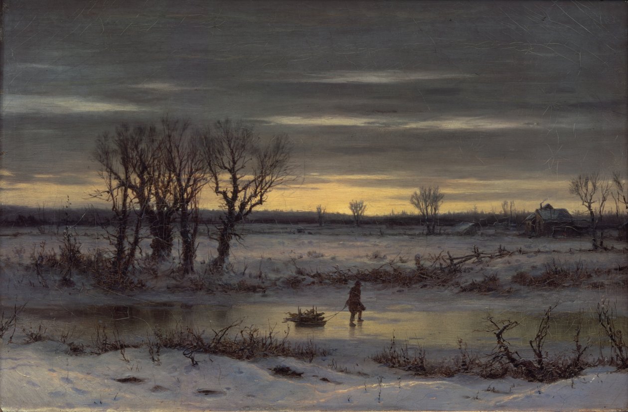 Zimní soumrak u Albany, 1858 (olej na plátně) od George Henry Boughton