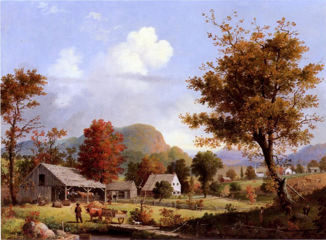 Lisování moštu, 1855 od George Henry Durrie