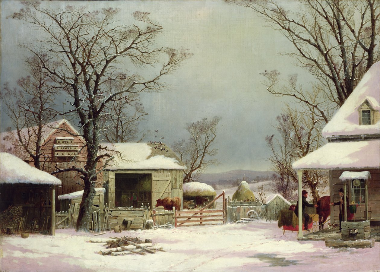 Hospodářský dvůr v zimě, 1862 od George Henry Durrie
