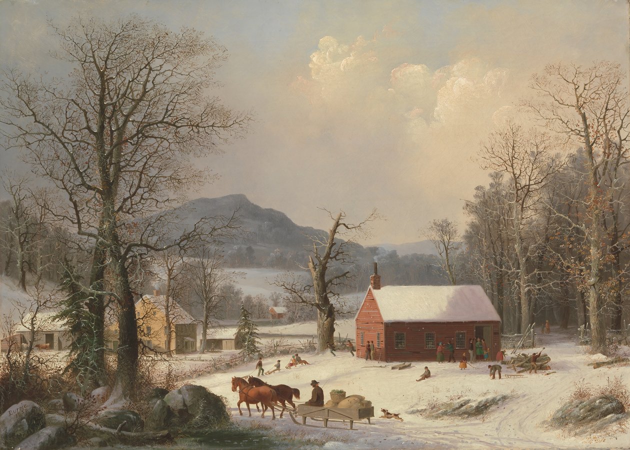 Venkovská scéna Red School House, 1858. od George Henry Durrie