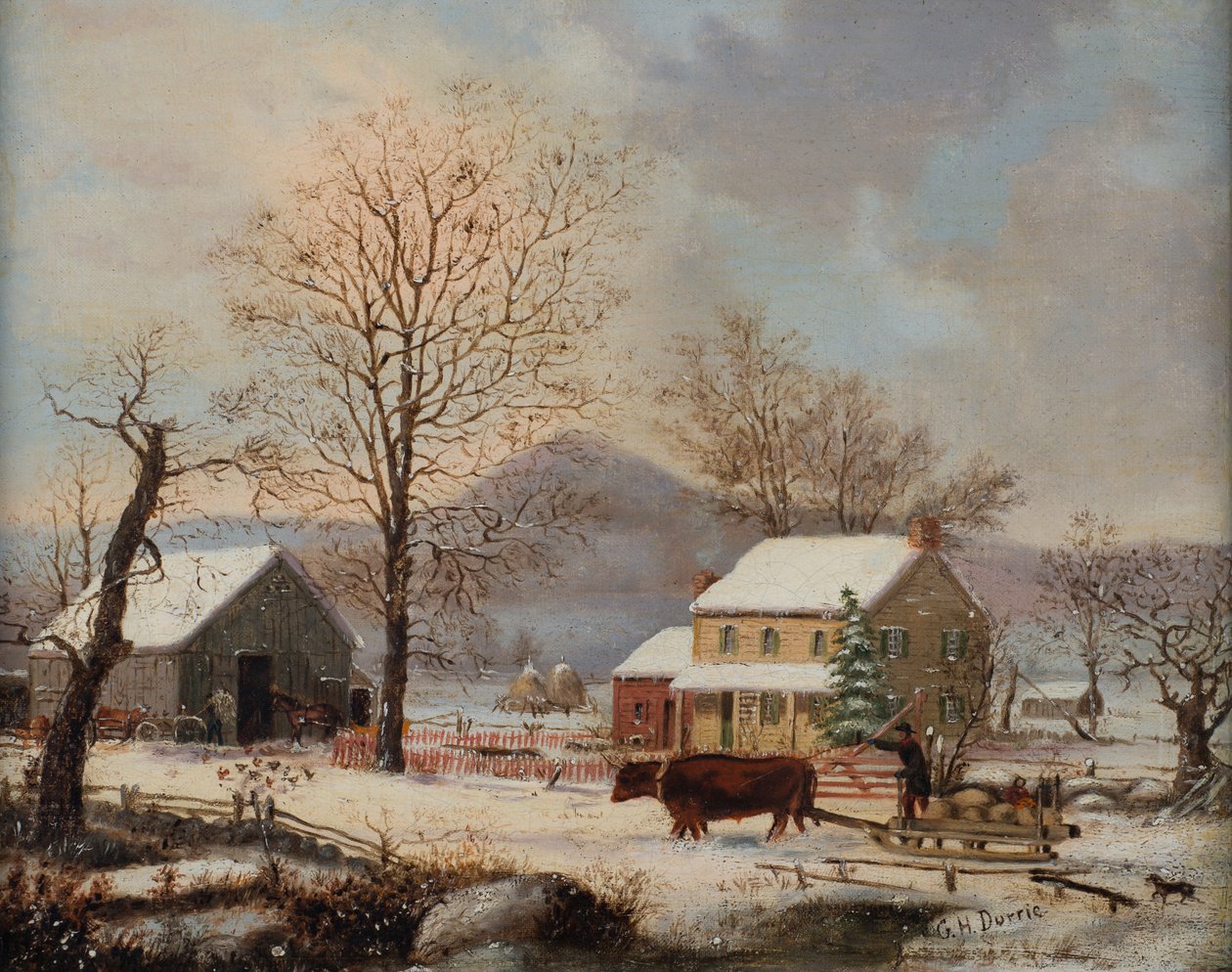 Zimní scéna, 1830-60 od George Henry Durrie