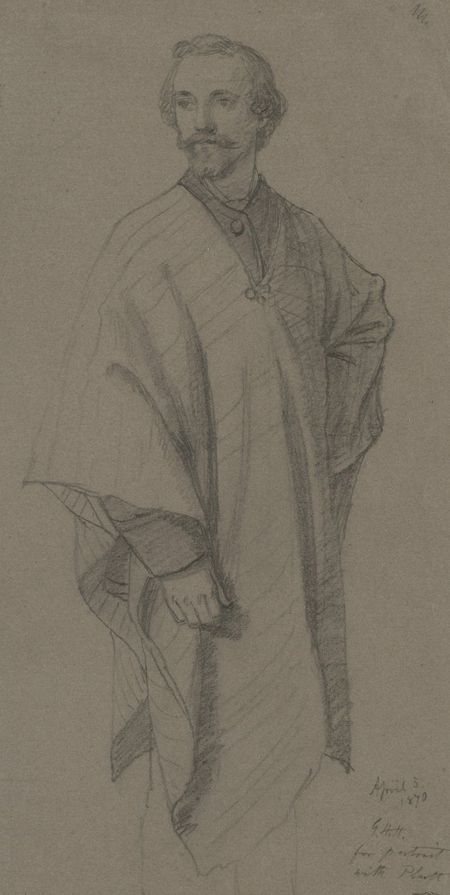 Autoportrét, 1870 (grafit na hnědém tkaném papíře) od George Henry Hall