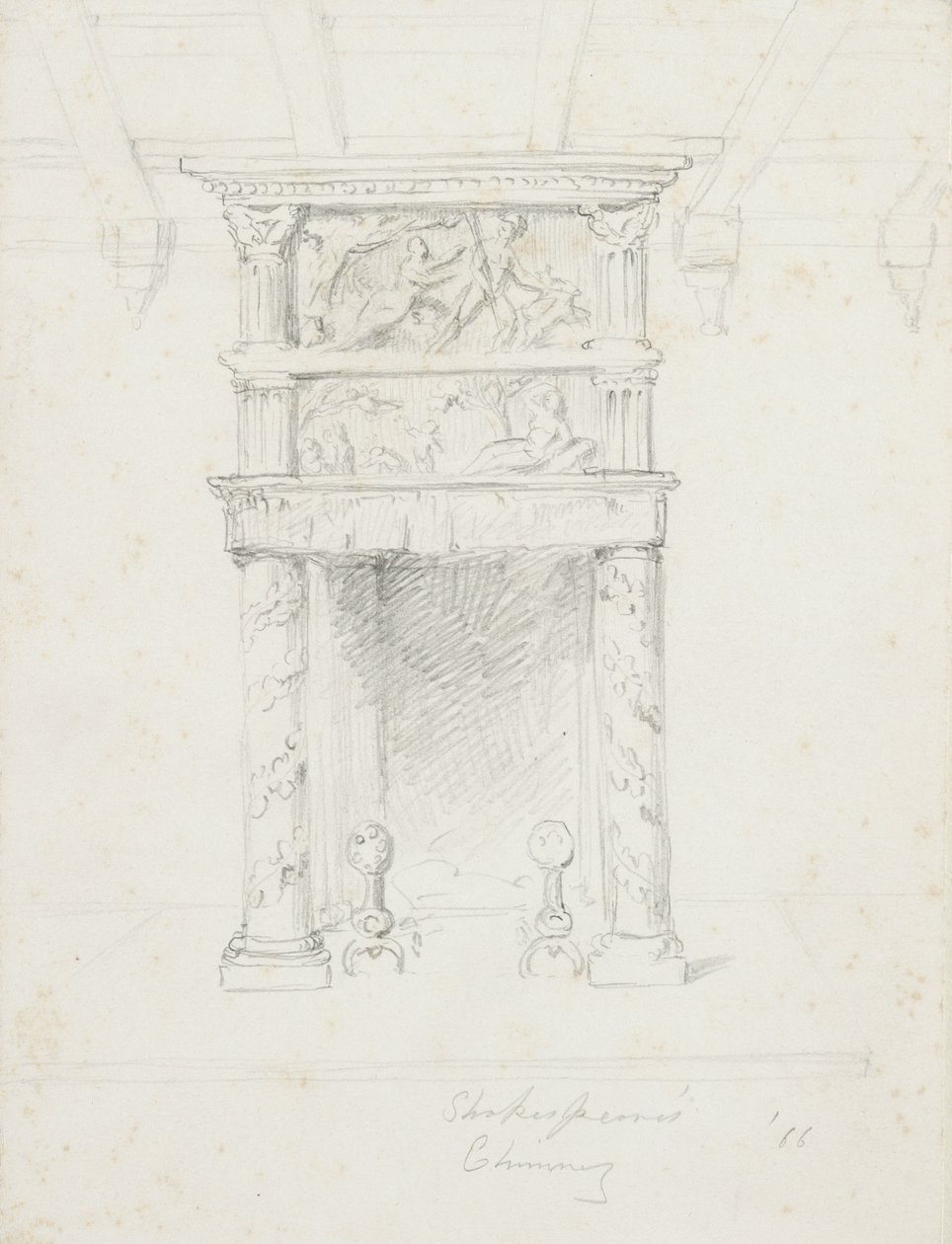 Shakespeares Komín, 1866 (grafit na krémově tkaném papíru) od George Henry Hall