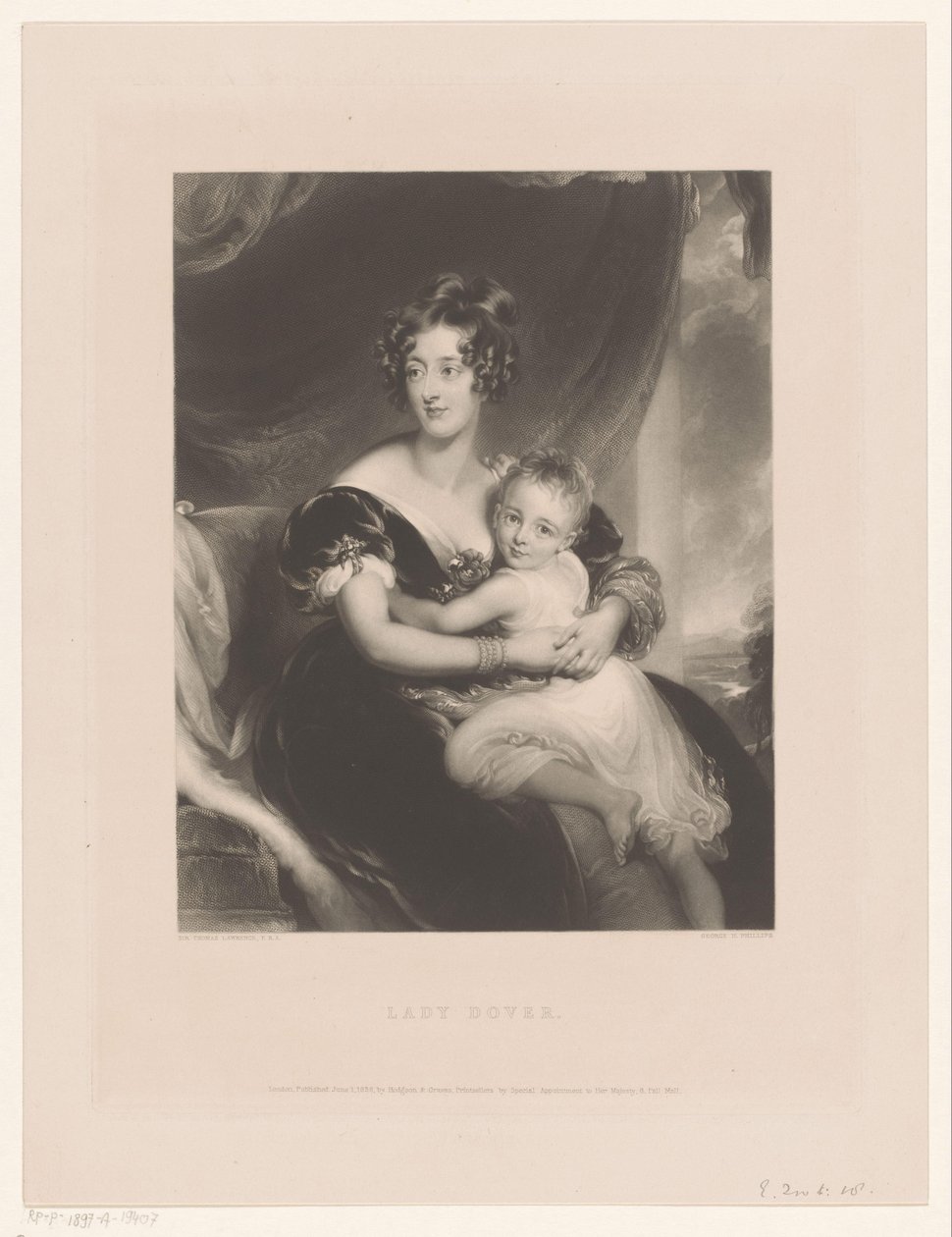 Portrét od Georgiany Agar-Ellis Lady Dover (titul na předmětu) od George Henry Phillips