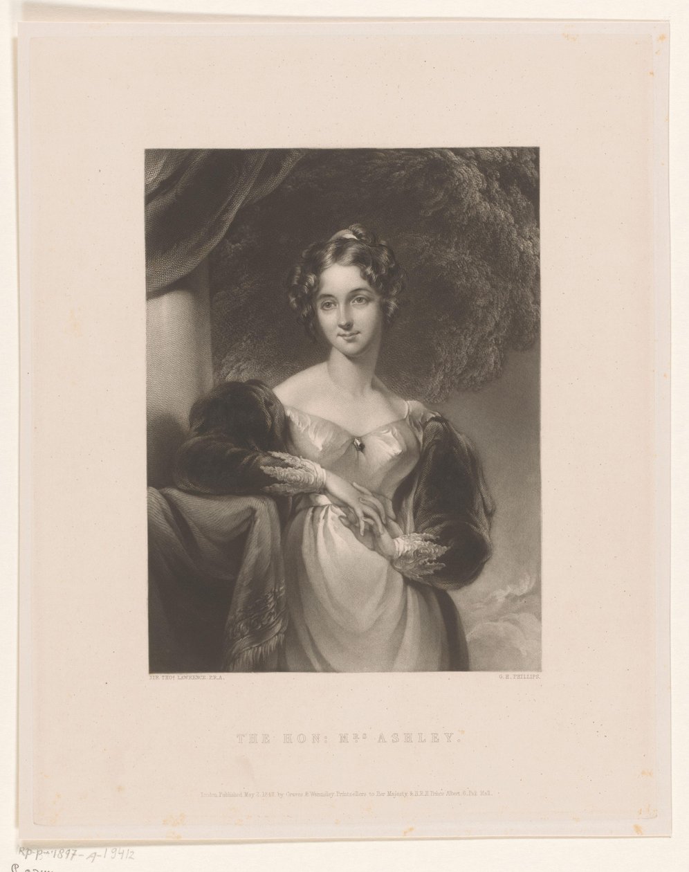Portrét van Maria Anne Ashley The Hon. Paní Ashley (titul na předmětu) od George Henry Phillips