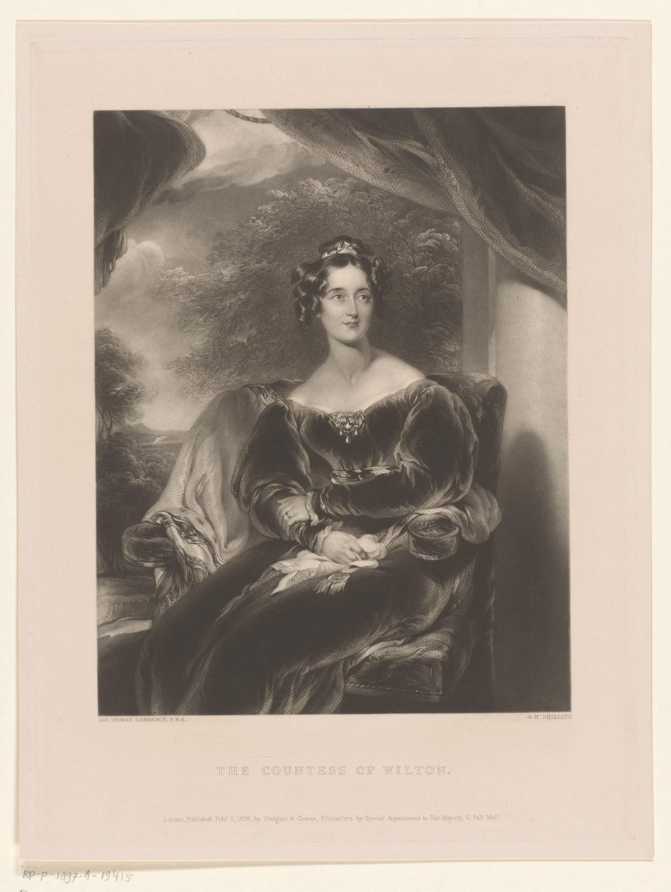 Portrét van Mary Margaret Stanley Hraběnka z Wiltonu (název na předmětu) od George Henry Phillips