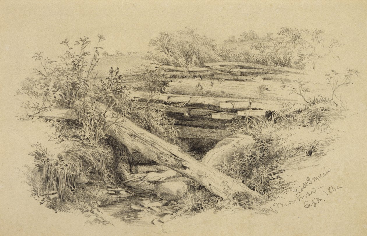 Montrose, New York, 1862 (grafit na papíře) od George Henry Smillie