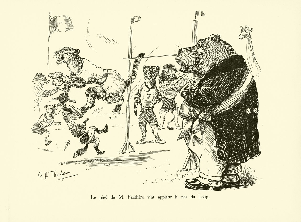 Panterova noha rozplácla vlkovi nos (litografie) od George Henry Thompson