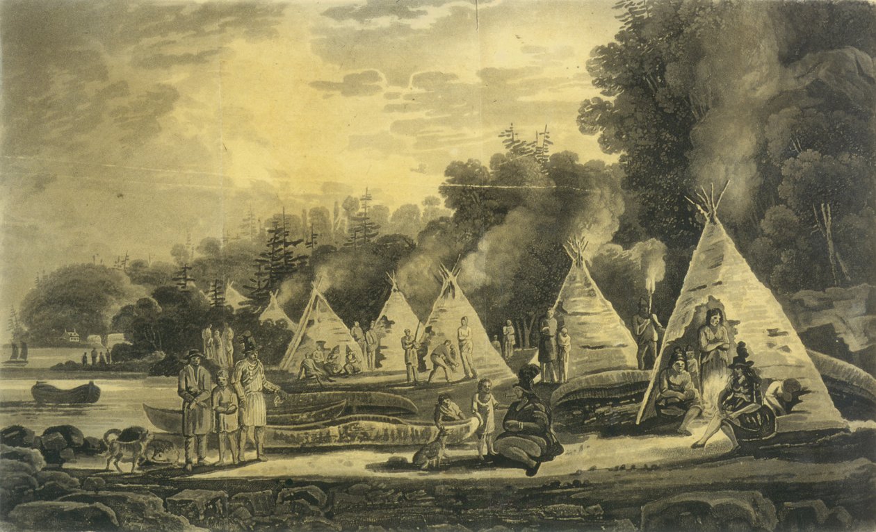 Tábořiště domicilovaných Indiánů, 1807 od George Heriot