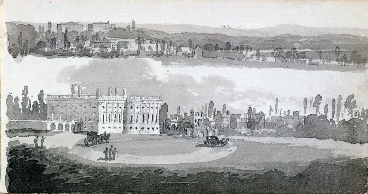 Prezidentský palác (čb a wash na papíře) od George Heriot