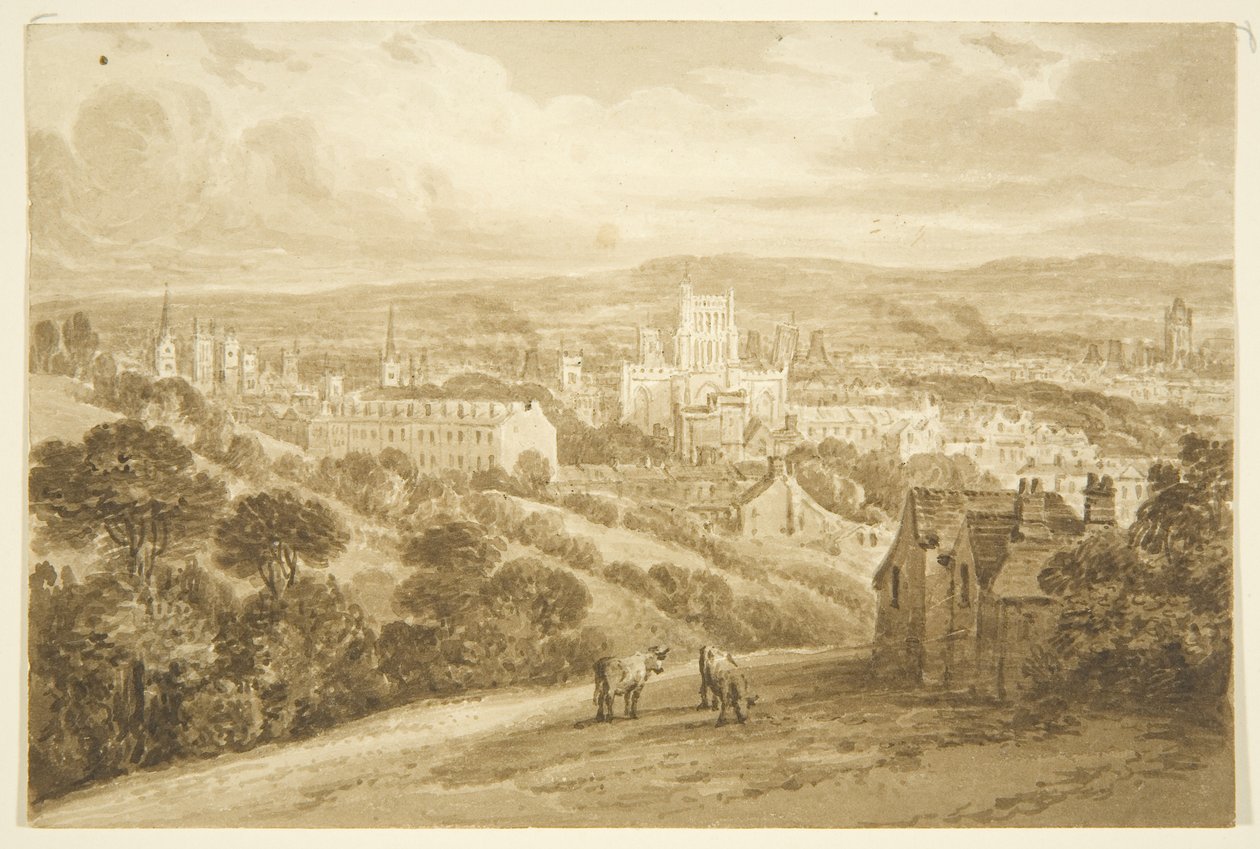 Bristol z Clifton Wood (tužka a akvarel na papíře) od George Holmes