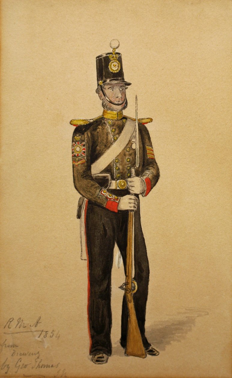 Praporčík královského námořního dělostřelectva, 1854 (čb na papíře) od George Housman Thomas