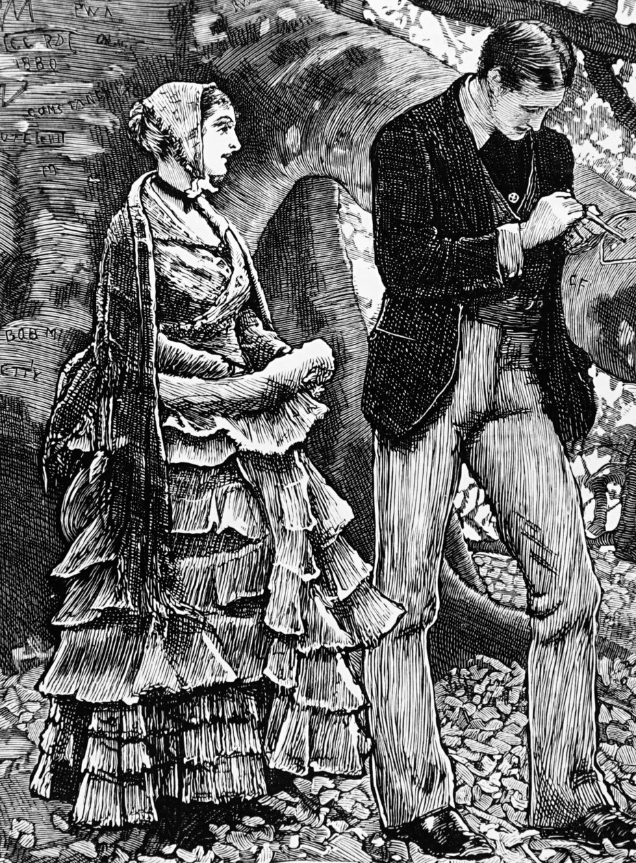 Ilustrace zobrazující ženu odmítající návrh od muže od George Housman Thomas