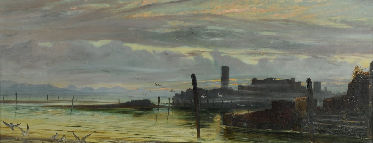 Soumrak v lagunách u Benátek, 1875-85 od George Howard