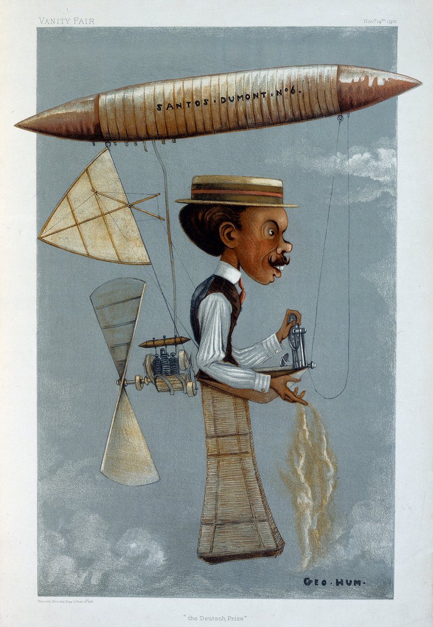 Alberto Santos-Dumont a jeho vzducholoď, 1901 od George Hum