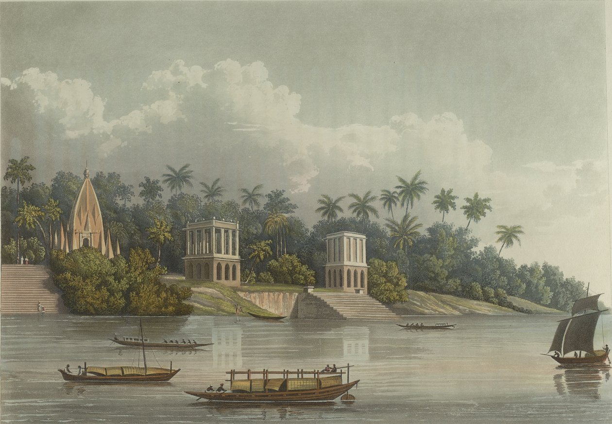 Hindoo pagody pod Barrackpore na Ganze od George Hunt