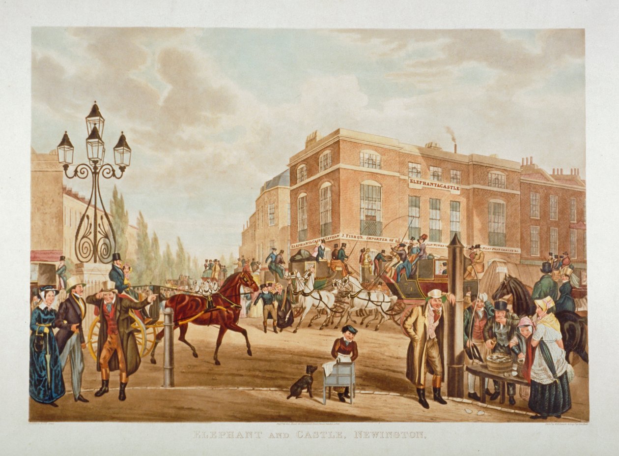 The Elephant and Castle Inn, Newington Butts, Southwark, Londýn, 1826 od George Hunt