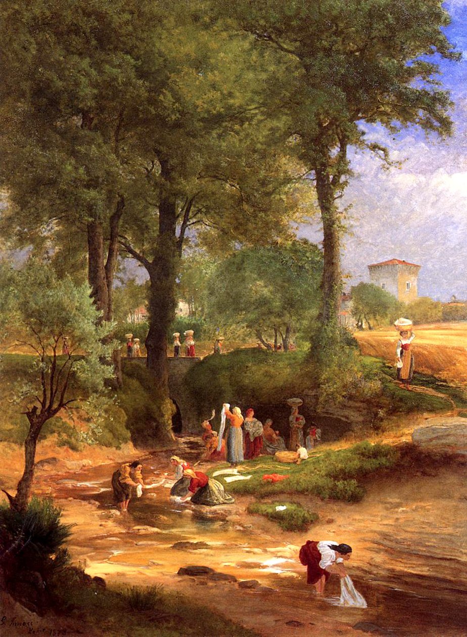 Washing Day poblíž Perugie, Itálie, 1873 od George Inness