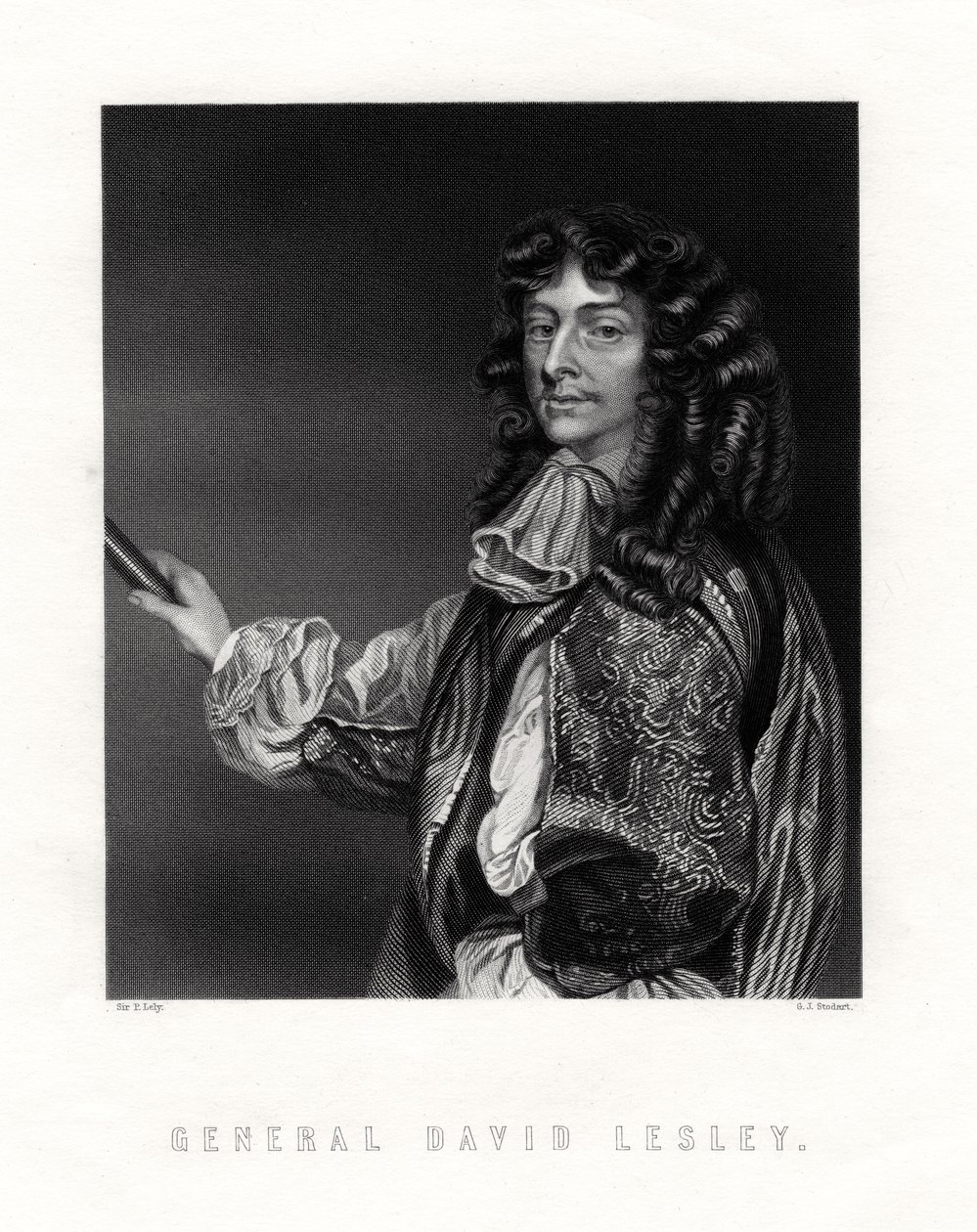 David Leslie, lord Newark, důstojník kavalérie a generál v anglické občanské válce, 19. století od George J. Stodart