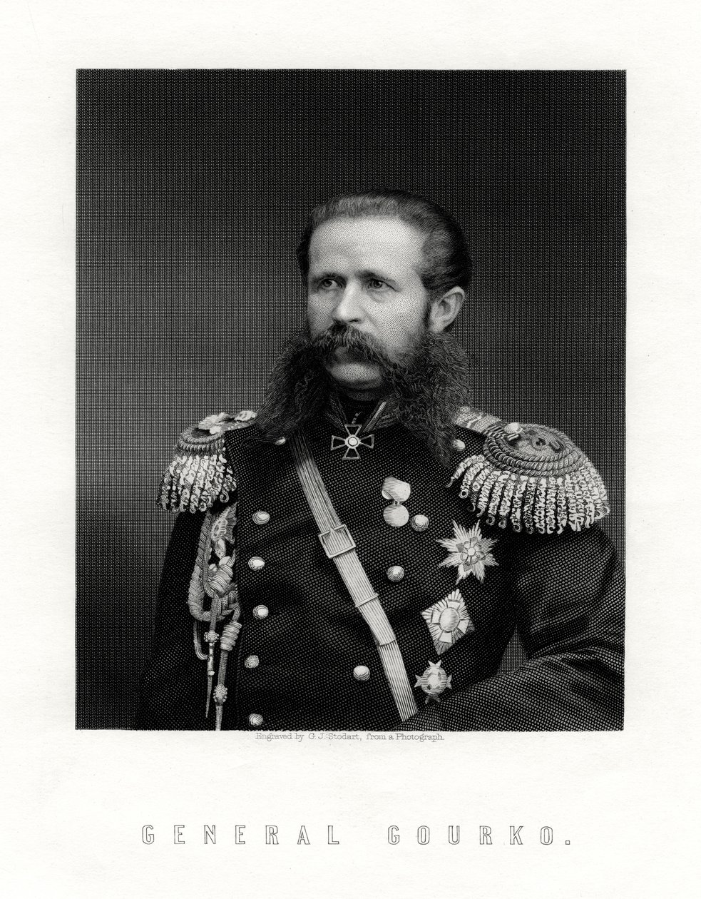 Iosif Vladimirovič Gurko, ruský polní maršál, 19. století od George J. Stodart