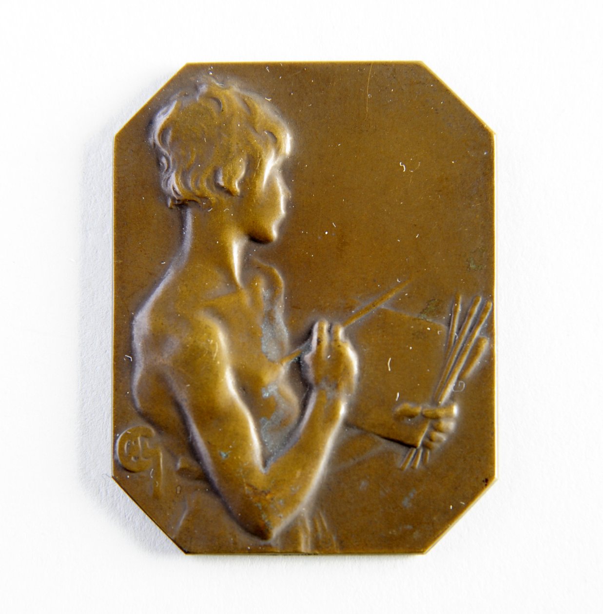 Osmihranná plaketa (bronzová) od George James Frampton