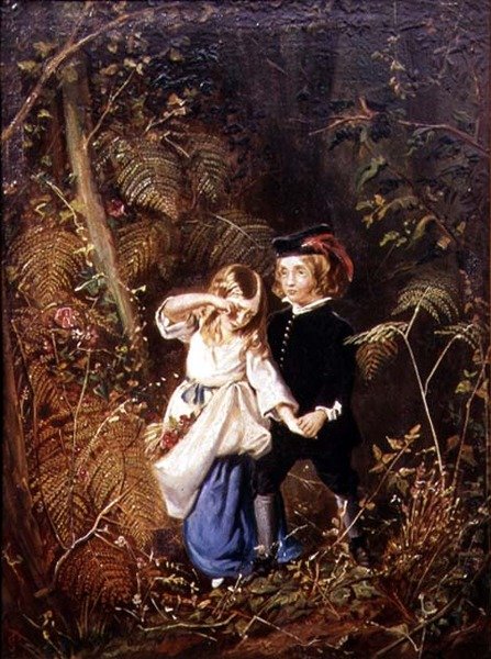 Babes in the Wood nebo Lost Children (olej na plátně) od George John Pinwell