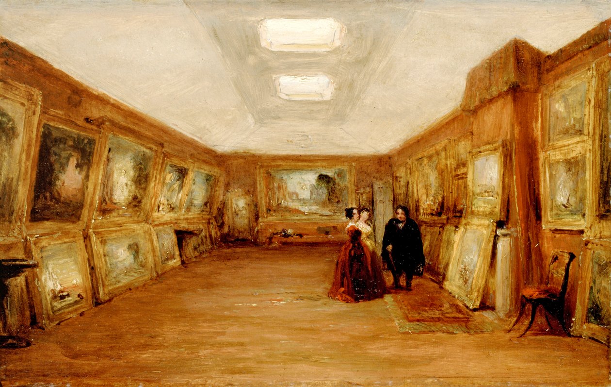 Interiér Turnerovy galerie: Umělec ukazuje svá díla, po roce 1851 od George Jones