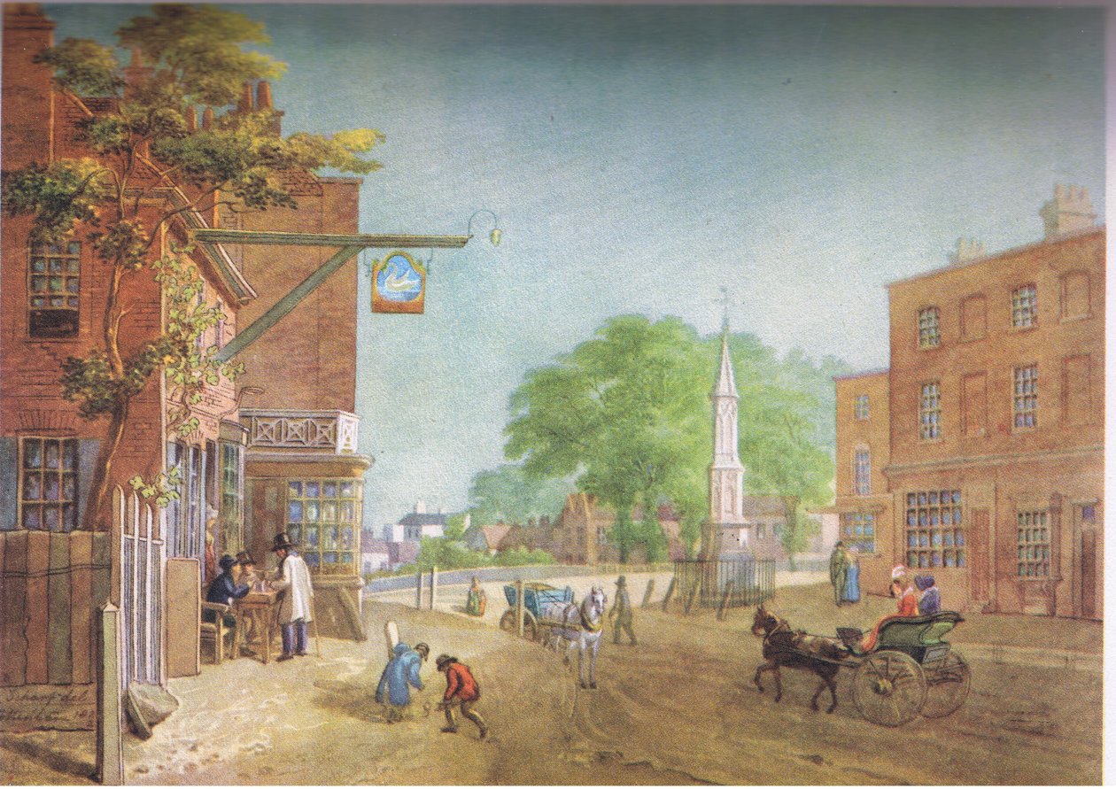 Tottenham Village v roce 1822 od George Junior Scharf