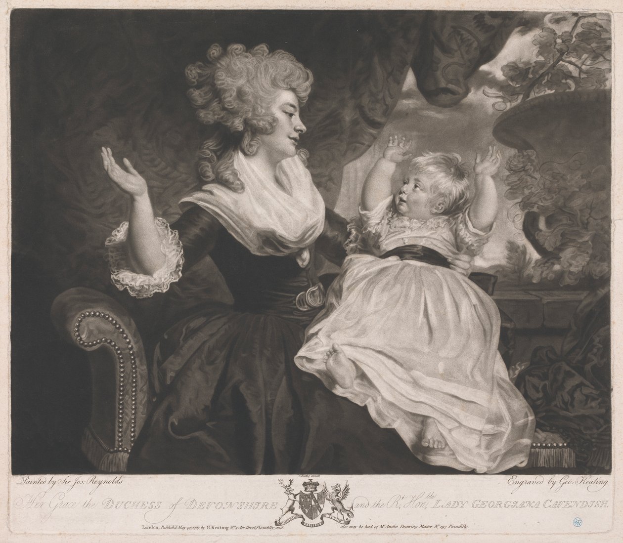 Její Milost vévodkyně z Devonshire a Rt Honble Lady Georgiana Cavendish od George Keating