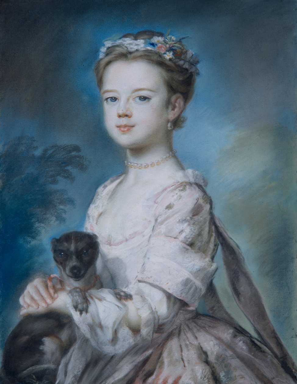 Portrét lady Charlotte Boyle (pastel na papíře) od George Knapton