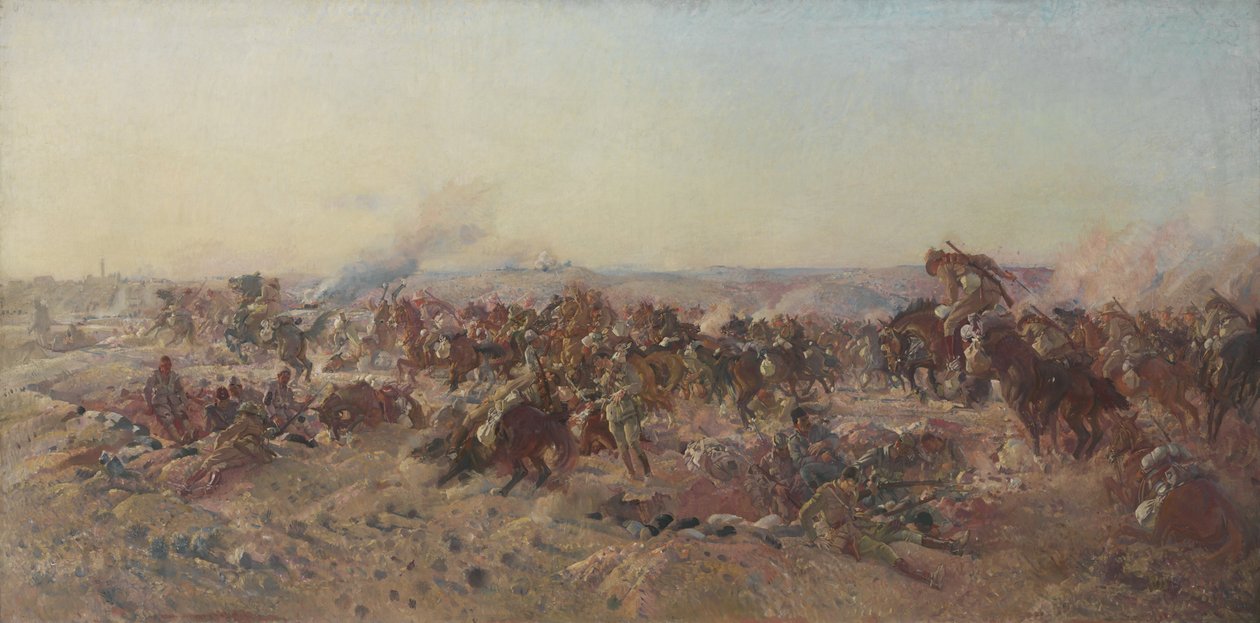 Dobití australského lehkého koně v Beershebě od George Lambert