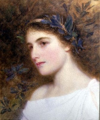Dívka s vavřínovou čelenkou (akvarel na papíře) od George Lawrence Bulleid