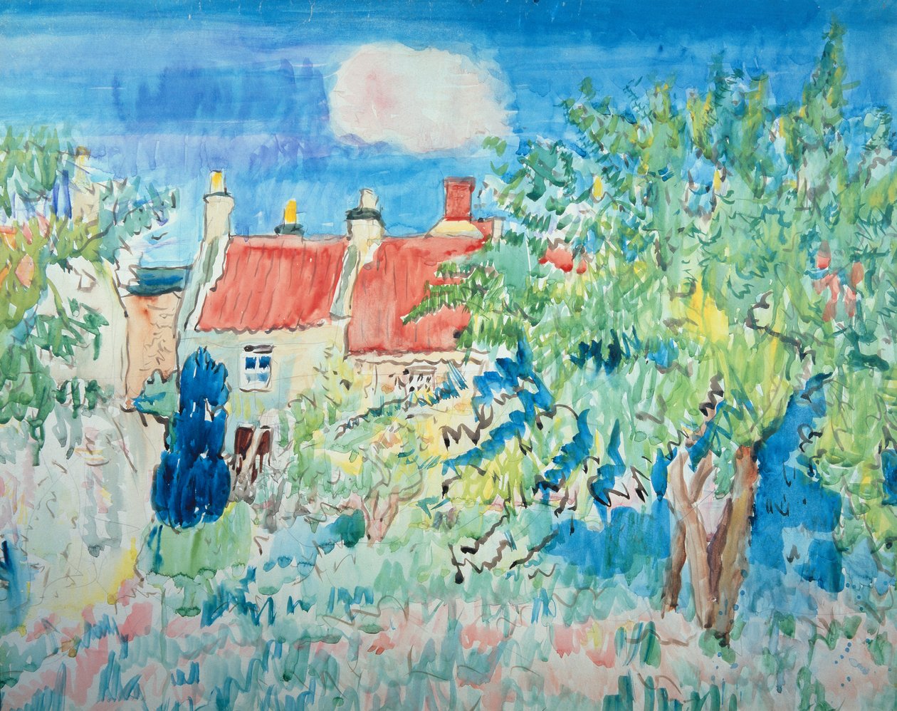 Slunečný den, Ceres, Fife od George Leslie Hunter