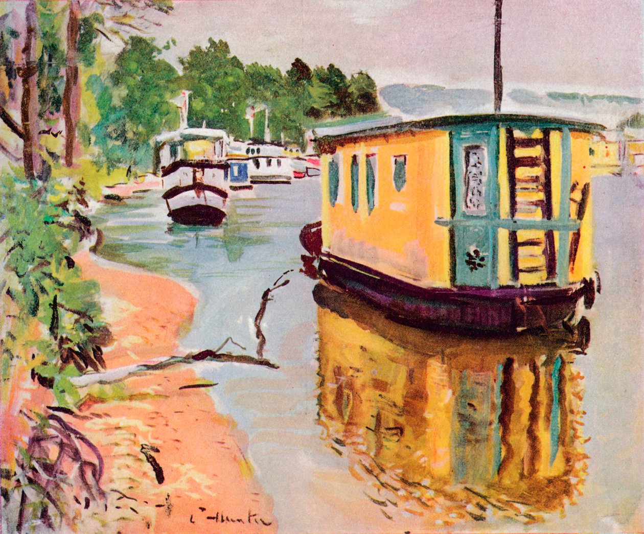 Hausbóty, Loch Lomond, c1924 od George Leslie Hunter