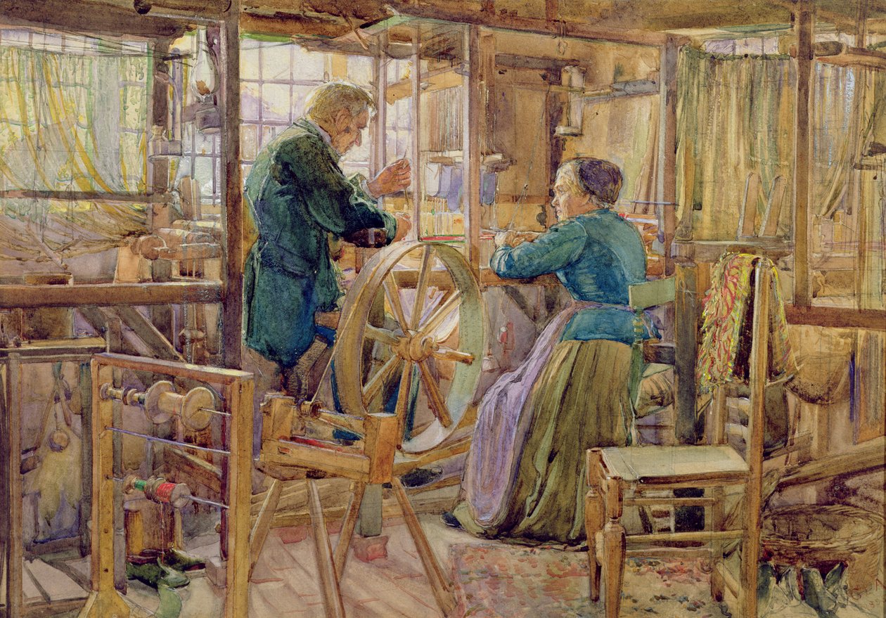 Weavers, v Coventry, 1895 (wc a kvaš na papíře) od George Lilly Anderson