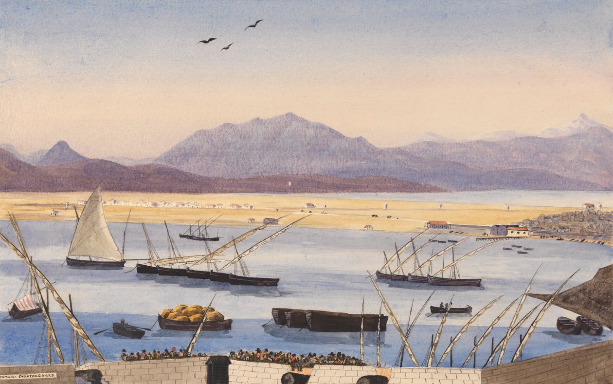 Část Gibraltarského zálivu, španělské linie od George Lothian Hall