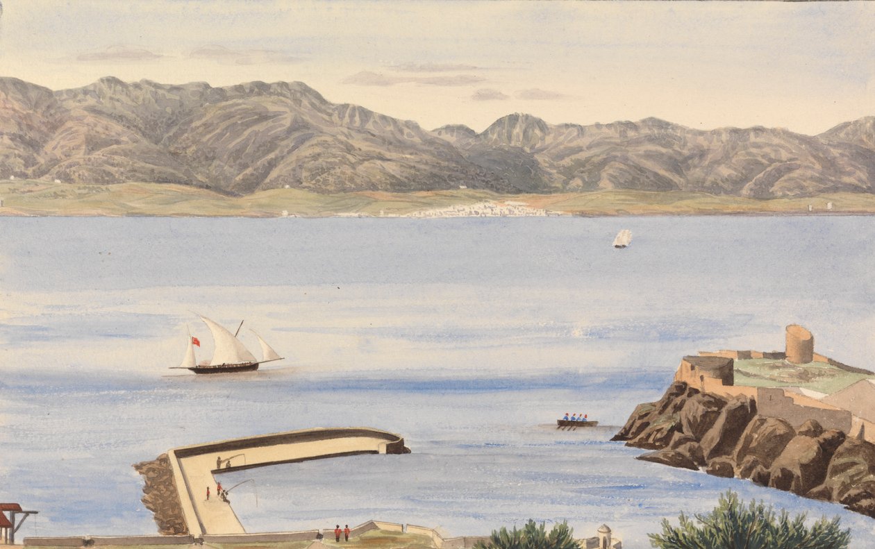 Rosia Bay, Gibraltar a Algeciras, Španělsko od George Lothian Hall