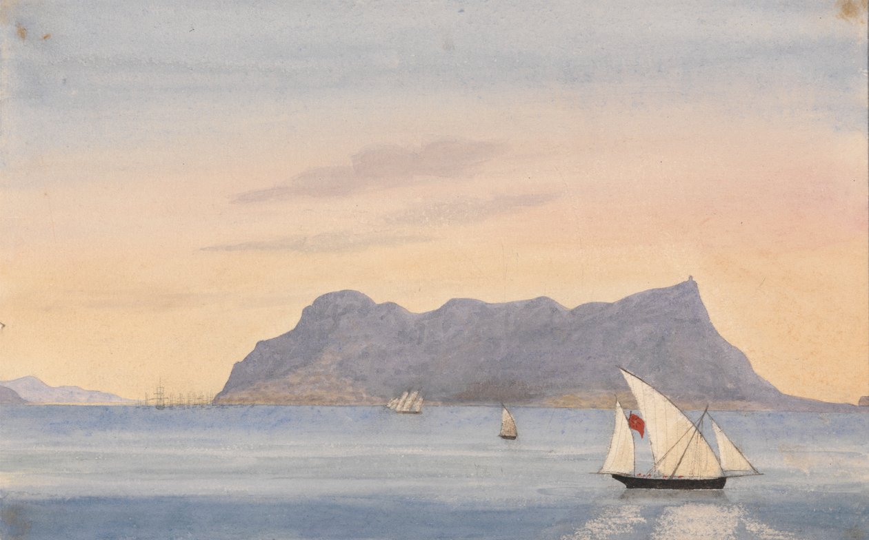 Gibraltarská skála z Algeciras (Španělsko) od George Lothian Hall