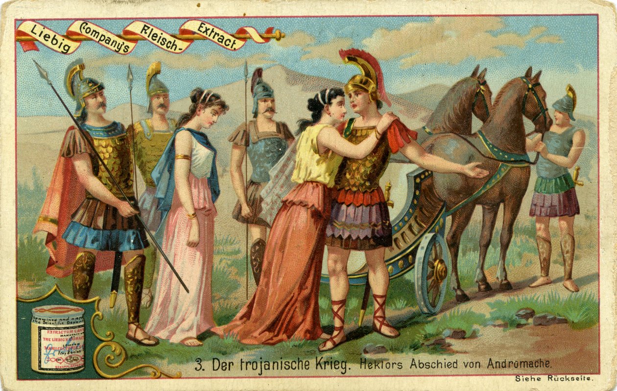 Trojské války: Hectorovo rozloučení s Andromache od Bartolome Esteban and studio Murillo