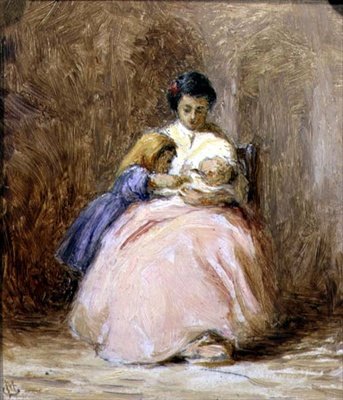 The New Baby, cca 1870 (olej na plátně) od George Manson