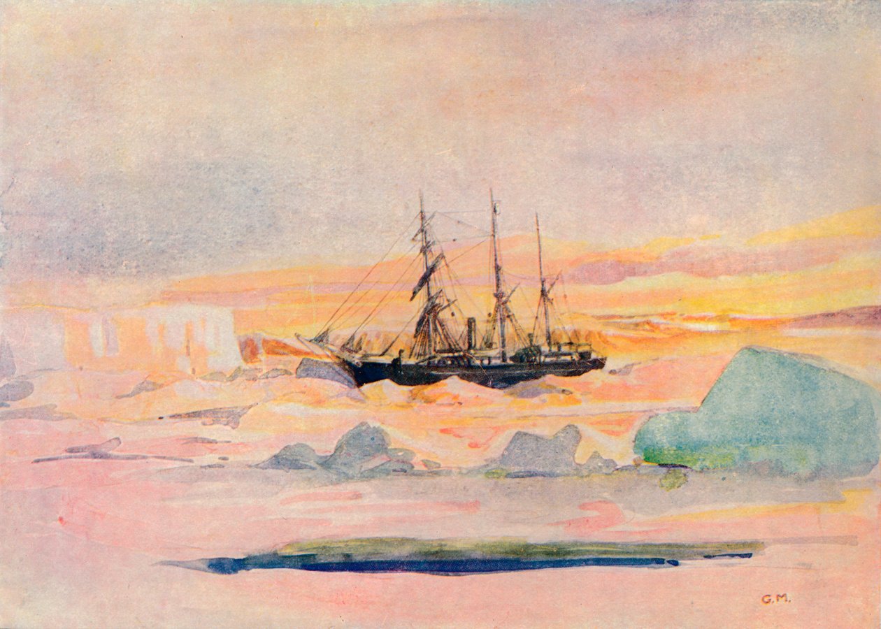 Loď Shackletons, Nimrod, v McMurdo Sound, 1909, 1912 od George Marston
