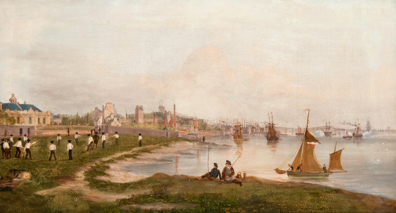 Magdalen Green před železnicí z Dundee do Perthu od George McGillivray