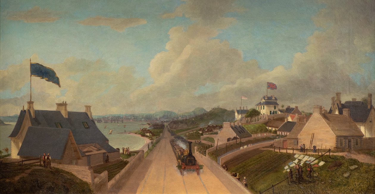 Otevření železnice Dundee a Arbroath, kolem roku 1838 (olej na plátně) od George McGillivray