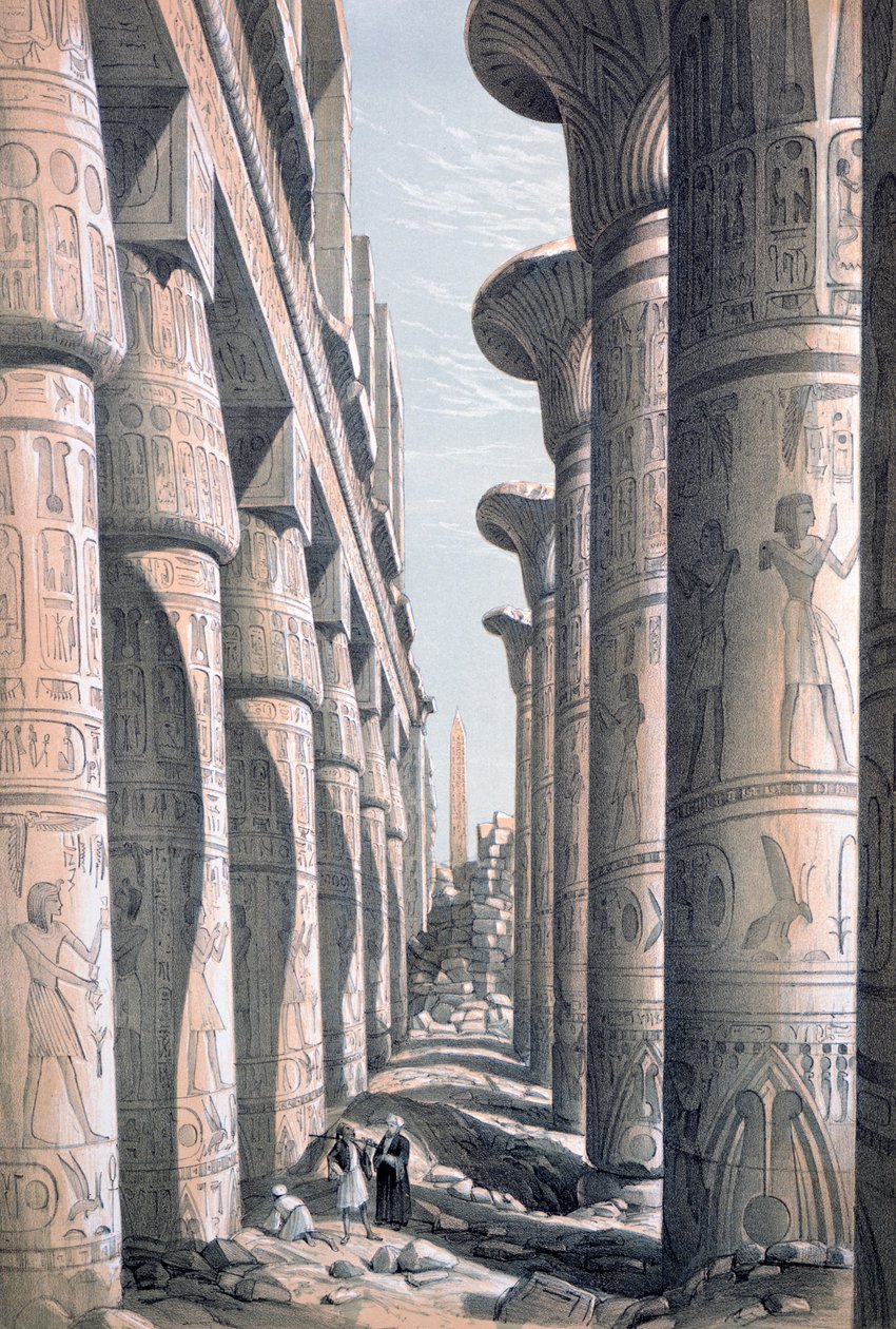 Velký chrám, Karnac, Egypt, 19. století od George Moore
