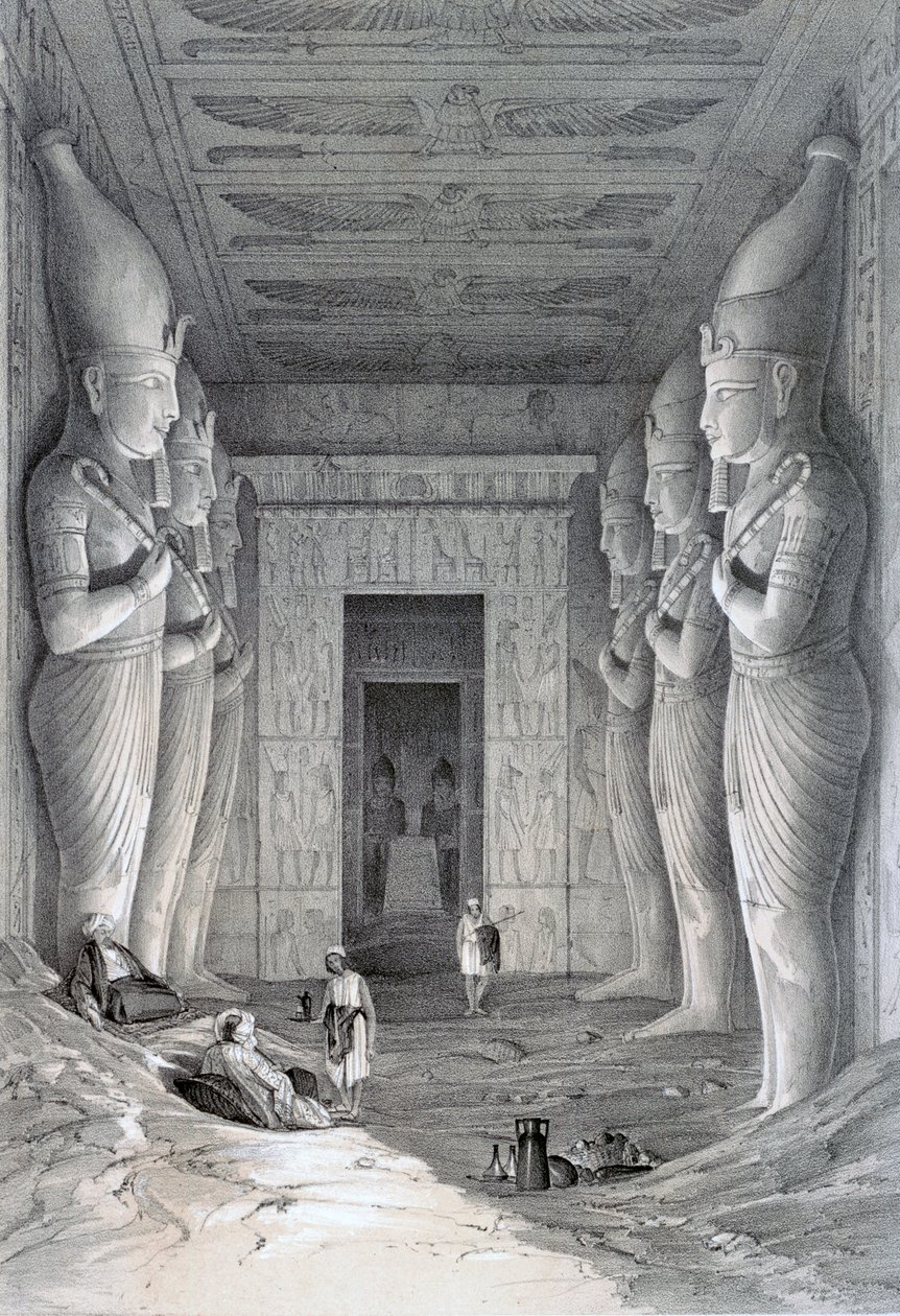 Interiér velkého chrámu, Abu Simbel, 19. století od George Moore