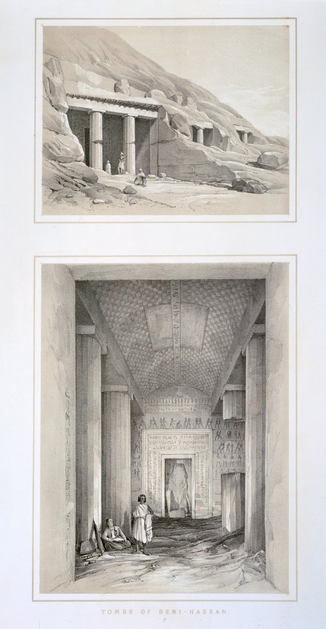 Hrobky Beni-Hassan, Egypt, 19. století od George Moore